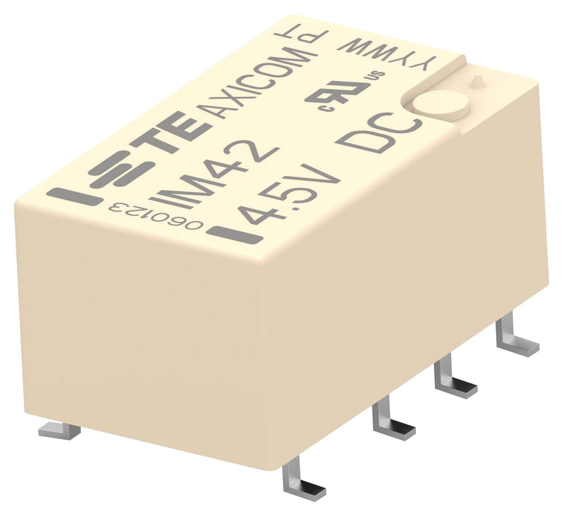 AXICOM - TE CONNECTIVITY IM42SR Signal Relay, 4.5 VDC, DPDT, 2 A, IM Series, SMD, Latching Single Coil