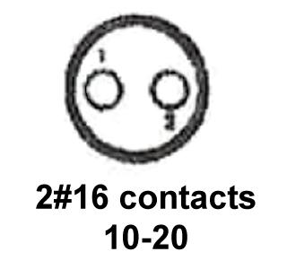 CINCH CONNECTIVITY SOLUTIONS BACC63BP10D20SN Circular Connector, BACC Series, MIL-DTL-26500 Series, Straight Plug, 2 Contacts, Crimp Socket