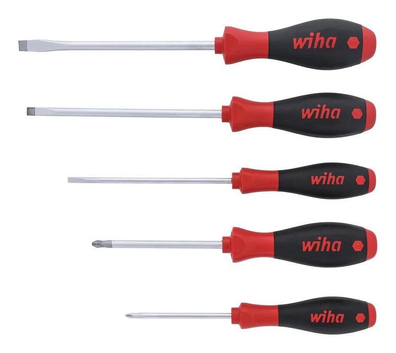 WIHA 30277 SCREWDRIVER SET, SLOTTED/PHILLIPS, 5PC