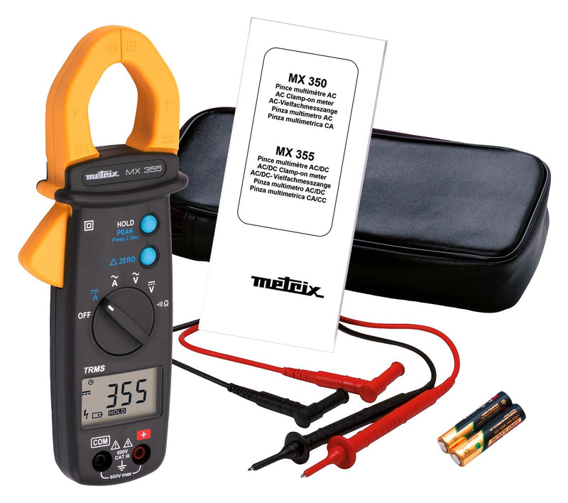 METRIX MX0355Z Clamp Meter, MX355, AC/DC Current, AC/DC Voltage, Continuity, Resistance, 400 A, 600 V, 600 V MX355