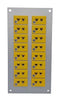 LABFACILITY AM-K-FF + FMP-16 Thermocouple Connector, 75 x 145mm Panel, Miniature, K, Socket, 16Way, Yellow, ANSI, Fascia Mount