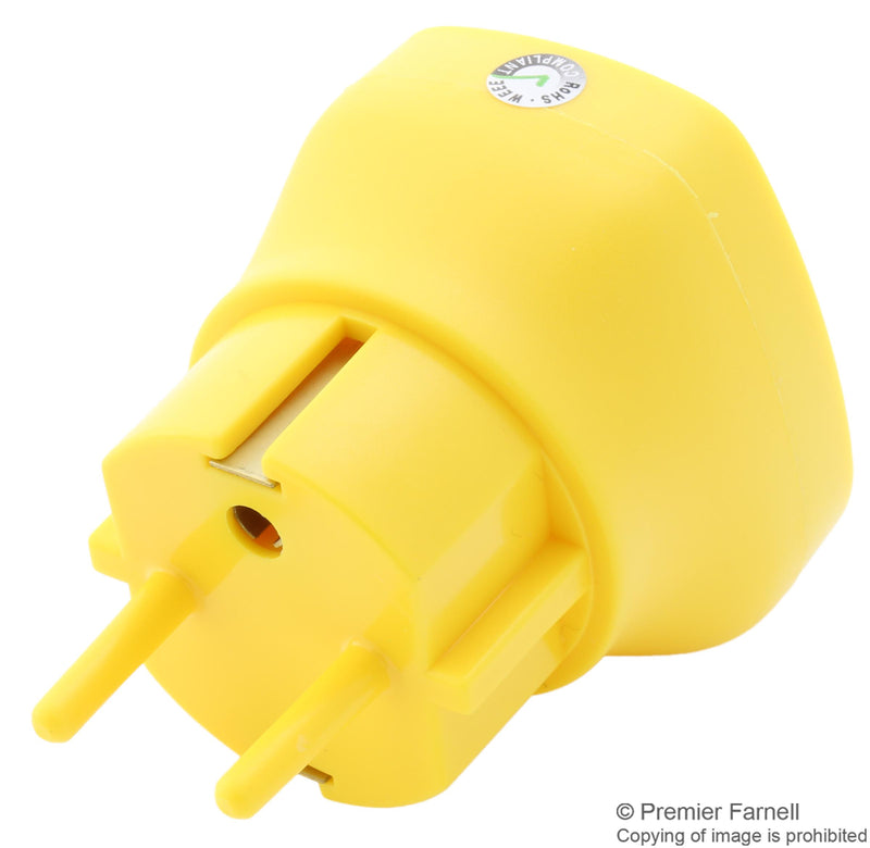 DESCO EUROPE / VERMASON J6103G Earth Bonding Plug, 3 x 10mm Studs, 1Mohm Resistor, EU Plug