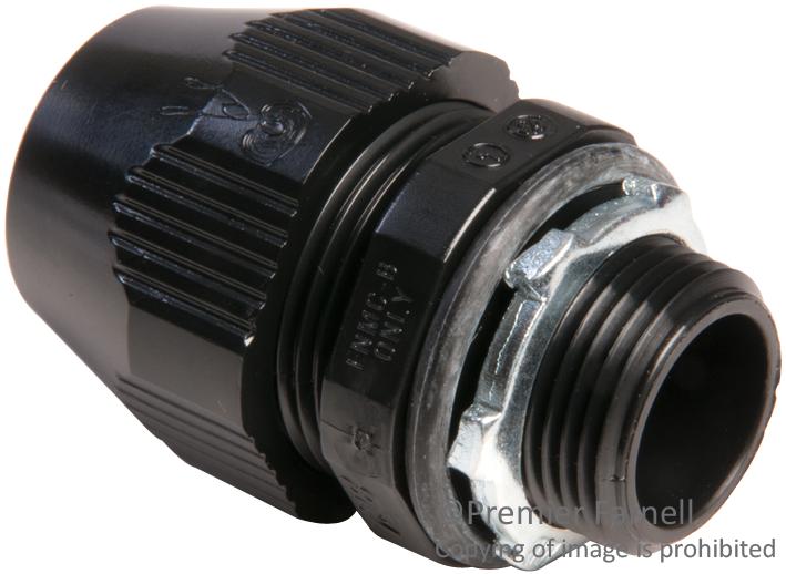ABB - THOMAS & BETTS LT75P CONDUIT FITTING, STR, THERMOPLASTIC, BLACK, 19.05MM