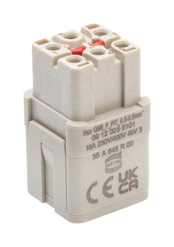 HARTING 09120055101 HEAVY DUTY INSERT, RCPT, 5POS, 16A