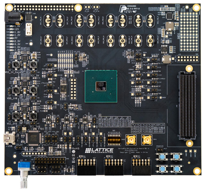 LATTICE SEMICONDUCTOR LFCPNX-EVN Evaluation Kit, LFCPNX-100-9LFG672C, CertusPro-NX, Low-Power General Purpose FPGA, LFG-672