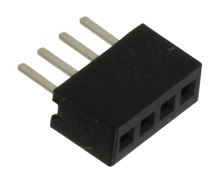 MULTICOMP PRO MC-SVT1-S04-G PCB Receptacle, Board-to-Board, 1.27 mm, 1 Rows, 4 Contacts, Through Hole Mount