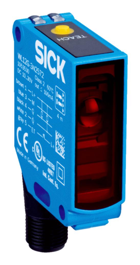 SICK WL12GC-3P2472A00 Photoelectric Sensor, 4m, PNP, Autocollimation/Retroreflective, 10 to 30VDC, 4 Pin M12 Connector