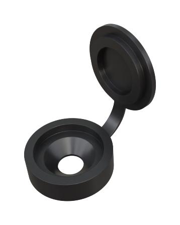 TR FASTENINGS RP0000383260 Hinged Screw Cap, PP (Polypropylene), M3.5 to M6, 13.6mm Diameter