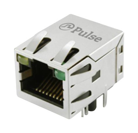 PULSE ELECTRONICS JXD1-9008NL Modular Connector, Y & G, Latch Up, RJ45 Jack, 1 x 1 (Port), 8P8C, Through Hole Mount
