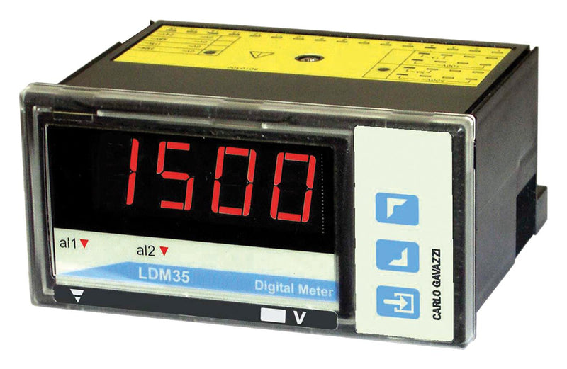 CARLO GAVAZZI LDM35HHSXH1XXXX Panel Meter, 3.5 Digit, 14.2mm, AC/DC Current, AC/DC Voltage, 90 to 260V, 92mm x 45mm, LDM35H Series