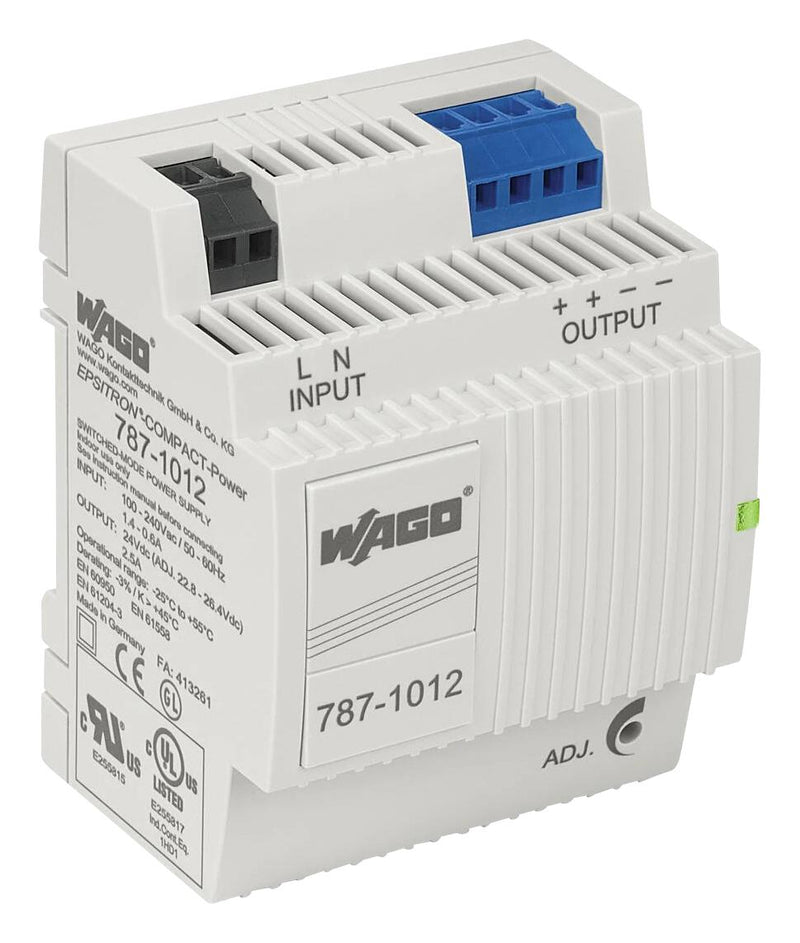 Wago 787-1012 787-1012 AC/DC DIN Rail Power Supply (PSU) ITE &amp; Laboratory Equipment 1 Output 60 W 24 V 2.5 A New