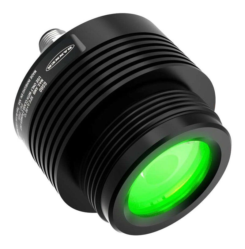BANNER ENGINEERING GS60GL4Q Guide Spotlight, LED, Green, 4&deg; Lens, 60 mm Dia, 12 to 30 VDC, 4 pin M12 Integral QD, GS60 Series