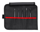 KNIPEX 92 00 01 ESD Tweezer Set, Stainless Steel Body, Universal ESD Tweezers Set, Roll-up Pouch, 5 Pieces