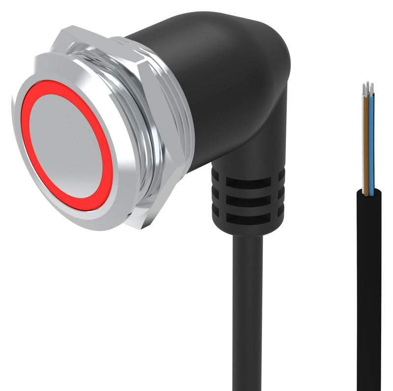 EAO 82-665C.1114 Vandal Resistant Switch, Ring Illuminated, 24V LED, 82 Series, 22 mm, SPDT, Momentary
