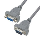 L-COM CSM9MF-1 Computer Cable, D Subminiature Plug, 9 Way, D Subminiature Socket, 9 Way, 1 ft, 304.8 mm, Grey