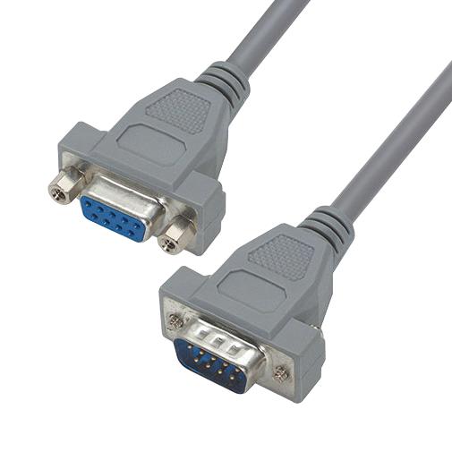 L-COM CSM9MF-1 Computer Cable, D Subminiature Plug, 9 Way, D Subminiature Socket, 9 Way, 1 ft, 304.8 mm, Grey