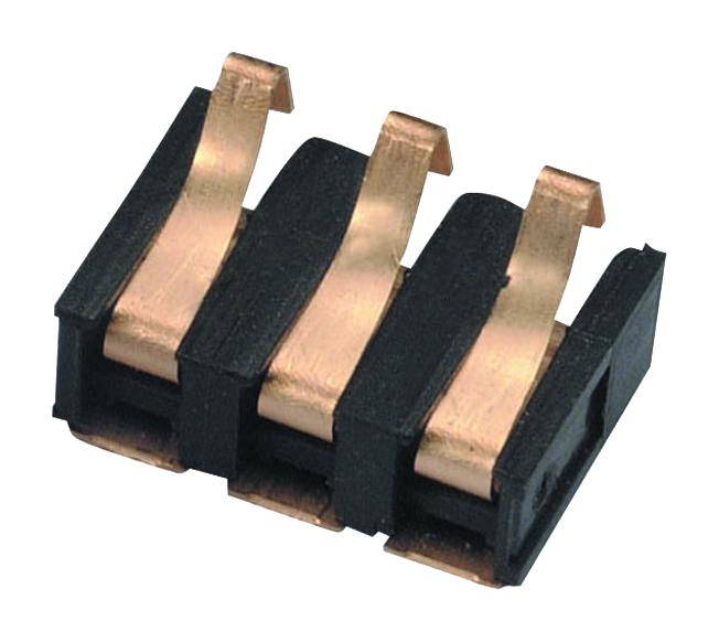 KYOCERA AVX 9155003201006 Battery Connector, Pin, 3 Contacts, Beryllium Copper, 125VAC, 3A, Surface Mount