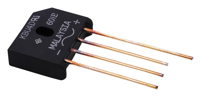 VISHAY KBU8B-E4/51 Bridge Rectifier, Single Phase, 100 V, 8 A, SIP, 4 Pins, 1 V