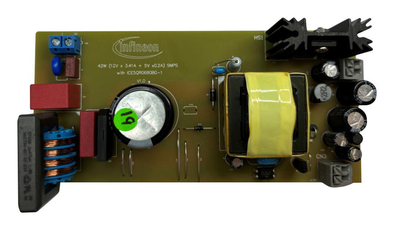 INFINEON REF5QR0680BG142W1TOBO1 Reference Design Board, ICE5QR0680BG-1, CoolSET, 42W, AC-DC Off-Line Flyback Converter