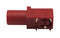 MUELLER ELECTRIC BU-163-2 Banana Test Connector, Jack, PCB Mount, 24 A, 60 VDC, Gold Plated Contacts, Red