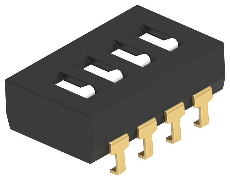 TE CONNECTIVITY 1-1825059-6 DIP / SIP Switch, 4 Circuits, Flush Slide, Surface Mount, SPST, 5 V, 1 A