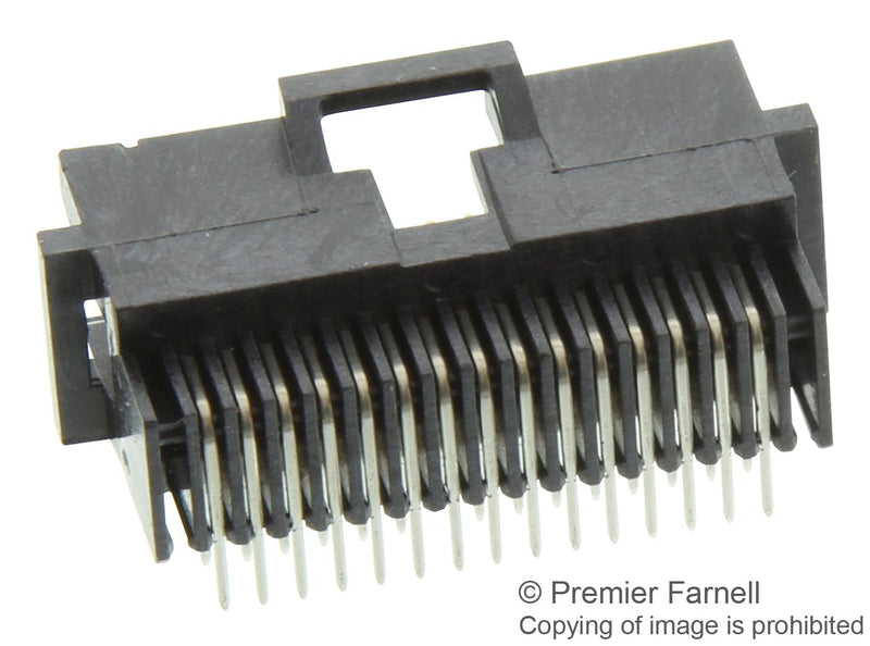 AMP - TE CONNECTIVITY 5-104069-5 Pin Header, Right Angle, Board-to-Board, 1.27 mm, 2 Rows, 30 Contacts, Through Hole Right Angle