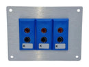LABFACILITY JS-K-FF + FSP-3 Thermocouple Connector, 66 x 88mm Panel, Standard, K, Socket, 3Way, Blue, JIS, Fascia Mount