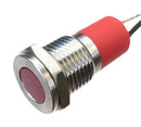 OSHINO LAMPS PL12SL016 LED Panel Mount Indicator, 625nm, 140 deg, Red, 240 V, 12 mm, 20 mA, 70 mcd, IP67
