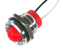 OSHINO LAMPS PL16SL115 LED Panel Mount Indicator, 625nm, 110 deg, Red, 110 V, 16 mm, 20 mA, 970 mcd, IP67