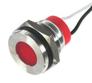 OSHINO LAMPS PL16SL015 LED Panel Mount Indicator, 625nm, 110 deg, Red, 110 V, 16 mm, 20 mA, 860 mcd, IP67