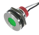 OSHINO LAMPS PL19SL026 LED Panel Mount Indicator, 520nm, 110 deg, Green, 240 V, 19 mm, 20 mA, 1.5 cd, IP67