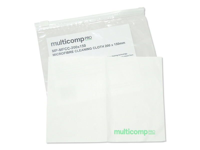 MULTICOMP PRO MP-MFCC-200X150 Microfibre Cleaning Cloth, Polyester / Nylon, 200 x 150 mm