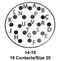 ITT CANNON KPSE08A14-19S Circular Connector, KPS Series, MIL-DTL-26482 Series I, Right Angle Plug, 19 Contacts, Crimp Socket