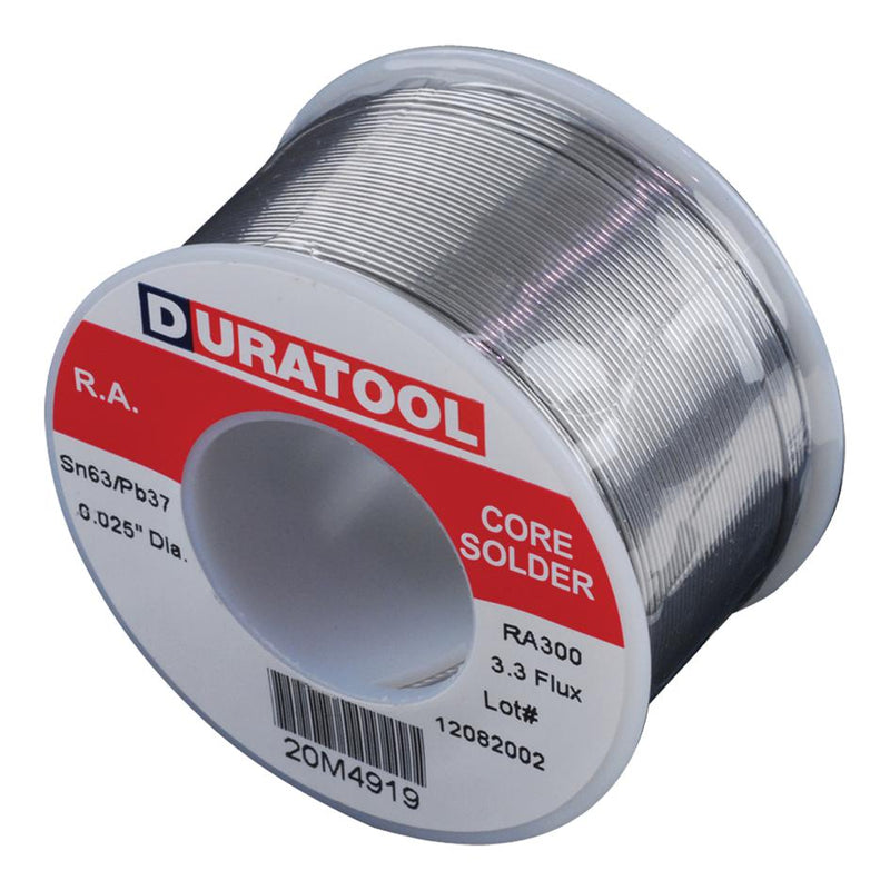 DURATOOL SPC22125 Solder Wire, 63/37, 0.64mm Diameter, 183&deg;C, 227g