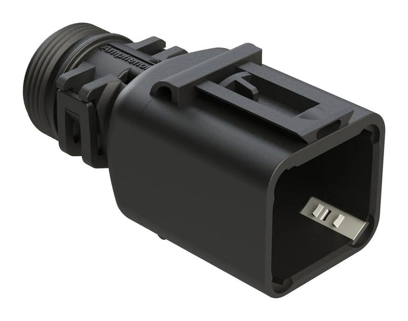 AMPHENOL SINE/TUCHEL ATBS-245-0805 BACKSHELL, RCPT CONN, 8POS, 180DEG, BLK