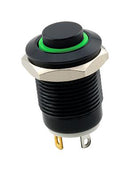 SAME SKY PBM4-M-GR3-R-BA-67 Vandal Resistant Switch, 3V LED, PBM4 Series, 12 mm, SPST-NO-DM, Off-(On), Round Raised, Black