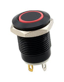 SAME SKY PBM4-M-R2-F-BA-67 Vandal Resistant Switch, 2V LED, PBM4 Series, 12 mm, SPST-NO-DM, Off-(On), Round Flush, Black