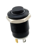SAME SKY PBM4-M-R-BA-67 Vandal Resistant Switch, PBM4 Series, 12 mm, SPST-NO-DM, Off-(On), Round Raised, Black