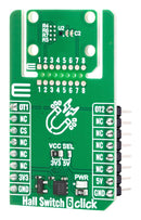 MIKROELEKTRONIKA MIKROE-7005 Add-On Board, Hall Switch 6 Click, TMAG5230D5D, Z-Axis Hall-Effect Switch, GPIO, 3.3V/5V in