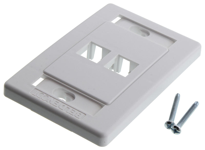 BELDEN AX101433 INTERFACE PLATE, PLASTIC, 2 MOD, WHITE
