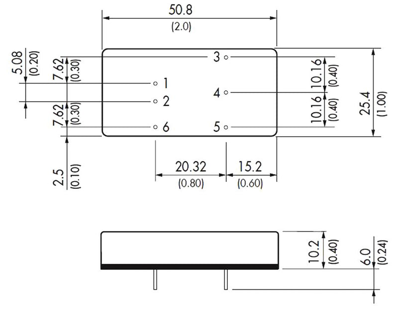 TRACO POWER TEN 15-4823WI Isolated Through Hole DC/DC Converter, ITE, DIP, 4:1, 15 W, 2 Output, 15 V