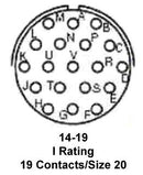 AMPHENOL INDUSTRIAL PT08E14-19S-SR. CIRCULAR CONNECTOR PLUG SIZE 14, 19 POSI