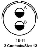 AMPHENOL INDUSTRIAL MS3102E16-11S. CIRCULAR CONNECTOR, RECEPTACLE, SIZE 16,