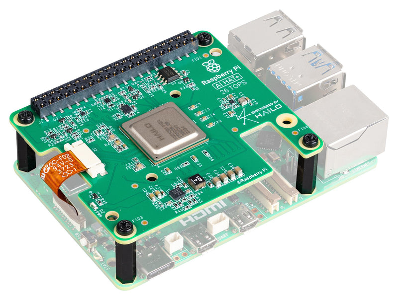 RASPBERRY-PI SC1791 Raspberry Pi AI HAT+ Add-On Board, Raspberry Pi 5 Boards, 26TOPS, with Built-In Hailo AI Accelerator