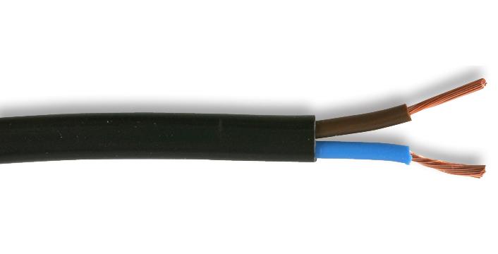 Multicomp PRO 2192Y-0.75MMBLK 2192Y-0.75MMBLK Multicore Cable Flexible Oval Per M Unscreened 2 Core 0.75 mm&Acirc;&sup2;