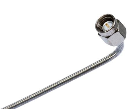 HUBER+SUHNER MINIBEND L-8 RF / Coaxial Cable Assembly, SMA Plug to SMA Plug, MINIBEND L, 50 ohm, 8 ", 203.2 mm
