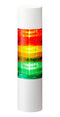 PATLITE LR6-302WJBW-RYG Signal Tower, 3 Tier, Green/Red/Yellow, 88 dB, Cable, Flashing, 4 Tone, 24 VDC, IP65/NEMA 4X/NEMA 13