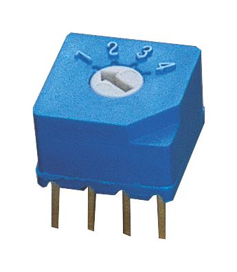 NIDEC COMPONENTS S-2050 Rotary Switch, 4 Position, 1 Pole, 36 &deg;, S-2050