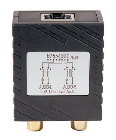MCM CUSTOM AUDIO 50-7725 AUDIO BALUN, RCA PLUG-RJ45 SHIELD JACK