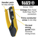 KLEIN TOOLS VDV226-005 Crimp Tool, Hand, Klein Pass-Thru Series RJ45 Modular Connectors, Pass-Thru Series